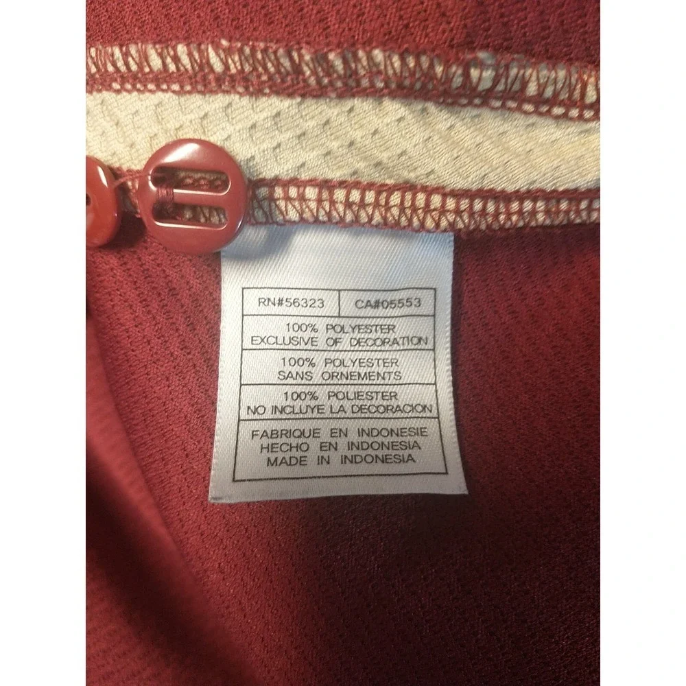 Nike Team FSU Florida State Seminoles Polo Shirt Garnet Mesh Mens Large Fit Dry
